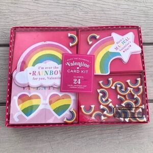 Elum Valentine’s Day Kit Magical Rainbows Cards +Envelopes +Erasers 24 Ct NEW
